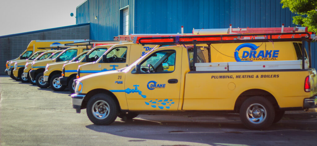 Drake Mechanical's Big Yellow Trucks